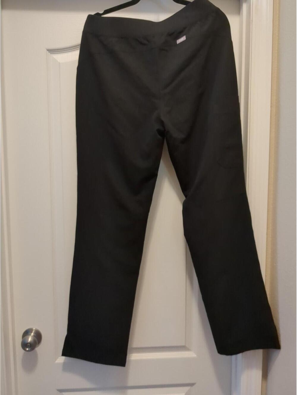 NWOT Figs Isabel High Waisted Wide Leg Scrub Pants Black Technical Collection S - Picture 2 of 3